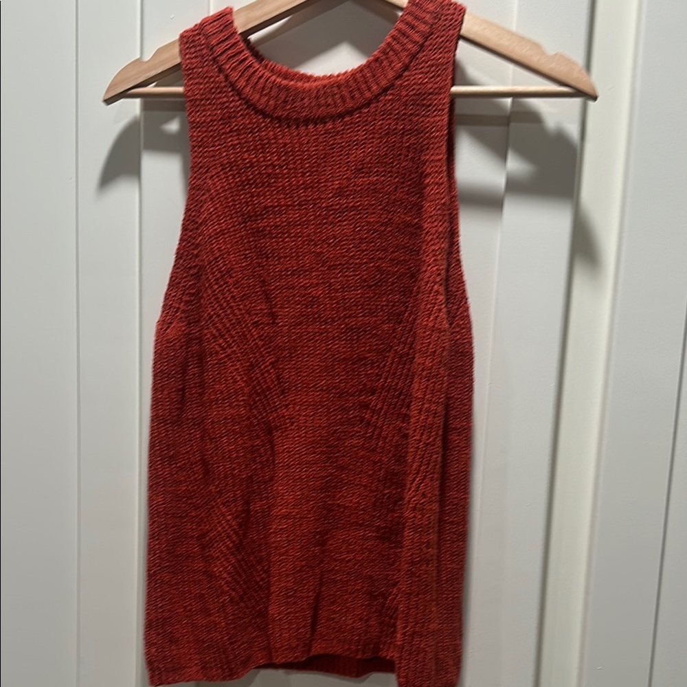 Madewell Textured Knit Top in Rust